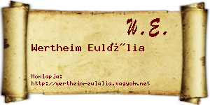 Wertheim Eulália névjegykártya